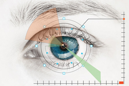 蓝色人眼扫描仪背景图片