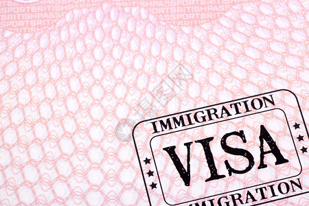 移民签证章护照图片
