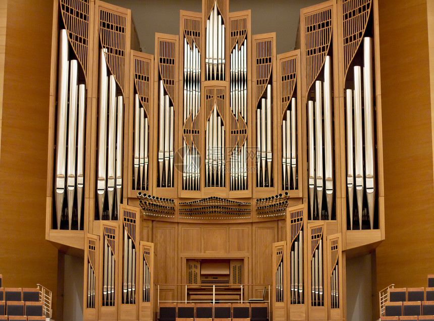 大型音乐厅中的风琴管乐器大音乐图片