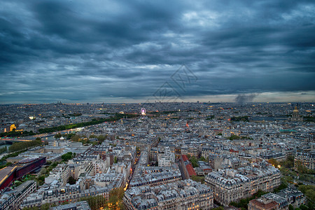 巴黎夜景城市景观图片