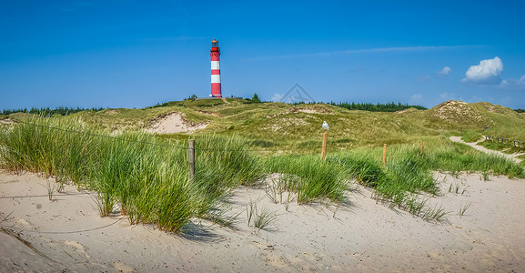 德国SchleswigHolstein北海Amrum岛传统灯塔的图片