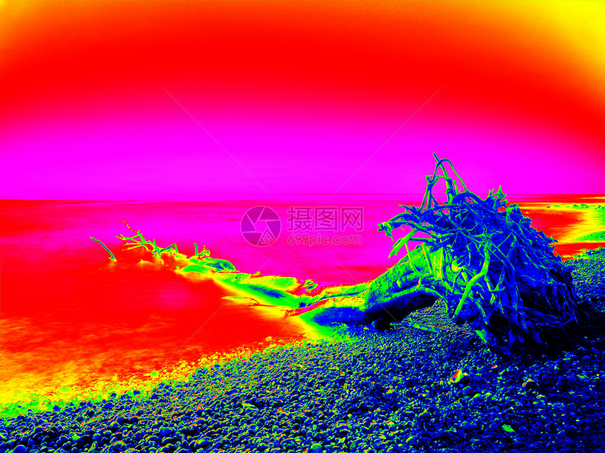热量测紫外线光的颜色改变温暖海平面图片