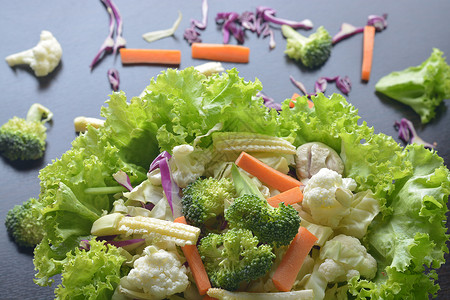 混合蔬菜有胡萝卜西兰花椰菜紫甘蓝生菜图片