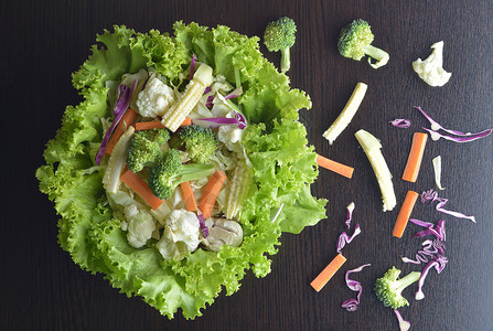 混合蔬菜有胡萝卜西兰花椰菜紫甘蓝生菜图片