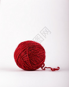 用于编织的红色羊毛缠结图片