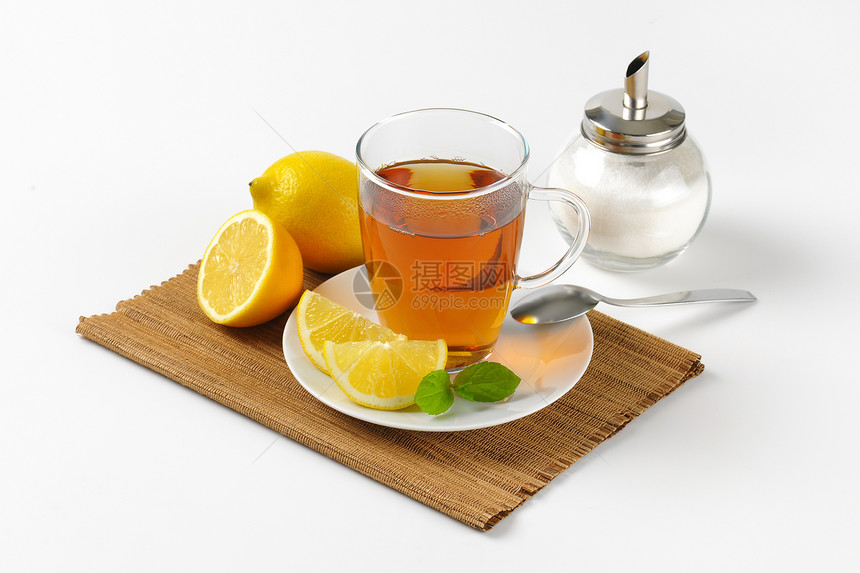 杯茶新鲜柠檬和图片