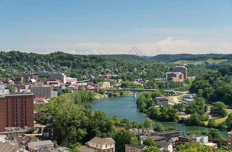 摩根镇WV和西弗吉尼亚大学校园背景图片