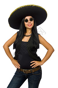 年轻墨西哥女人穿着薄膜图片