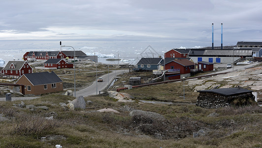 格陵兰伊卢利萨特的传统生活和城市景观格陵兰人只有捕鱼的工作他们在这个镇上拥有自图片