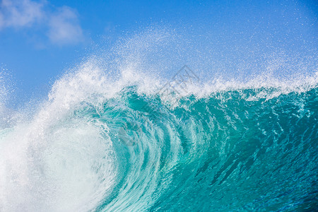 大海洋冲浪波热带高膨胀岸边海洋运图片