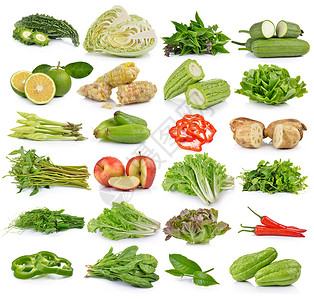 白色背景上的水果和蔬菜图片