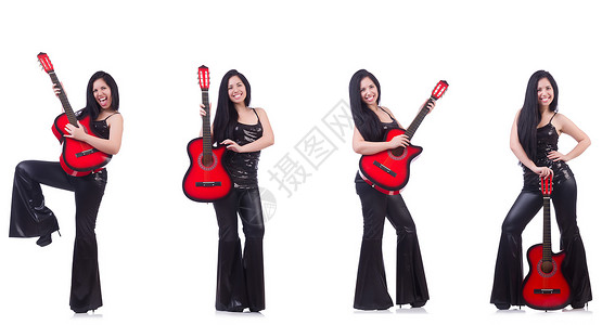 女弹吉他的女在图片