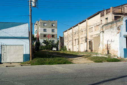 古巴街景背景图片