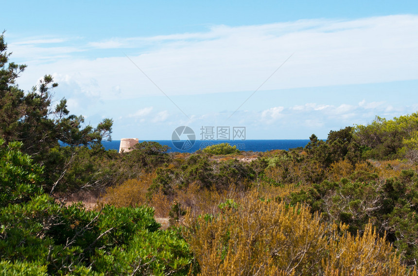 地中海和马基斯与加维纳塔的景色图片