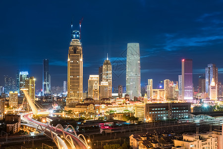 天线的天津市景夜里有现背景图片