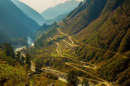 印度北锡金的乔普塔谷背景图片