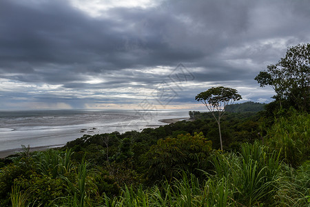 美丽的宁静的景色形成了哥斯达黎加南部太平洋海岸的山顶图片