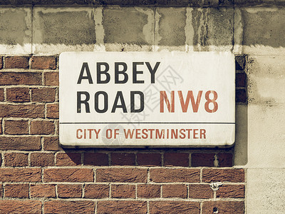 复古的艾比路牌NW8伦敦图片