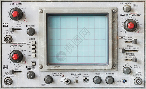 旧示波器技术设备空白屏图片