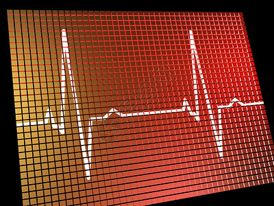 心率监测器显示心脏和冠状动脉健康图片