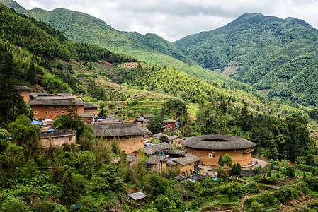 天螺坑传统土楼小屋背景