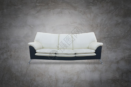 黑色现代沙发和孤立的白色背景上的白色图片