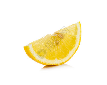 在白色背景上分离的柠檬片图片