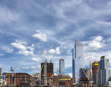 曼哈顿德逊广场的大型建筑开发景观图片