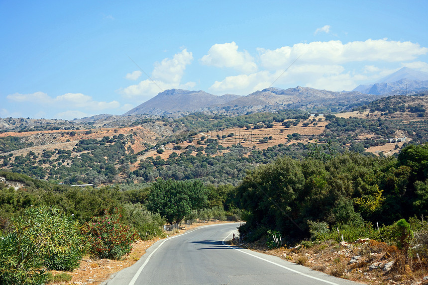 通往Margarites附近Crete希腊欧洲等地的山图片