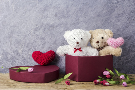 爱和情人节日特迪熊概念用红心图片