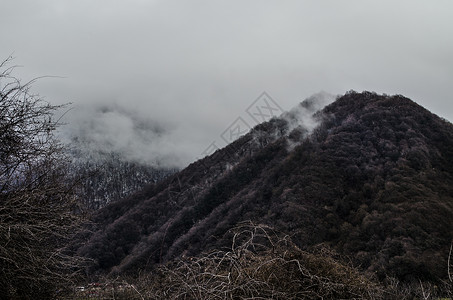 阿塞拜疆GakhIlisuKasi等山区大雾的图片