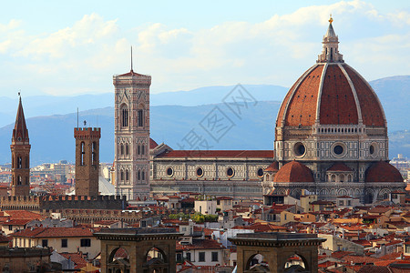 意大利FLORENCE与大教堂圆顶的全天观图片