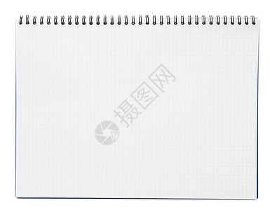 空白螺旋笔记板或笔记本用白色背景上图片