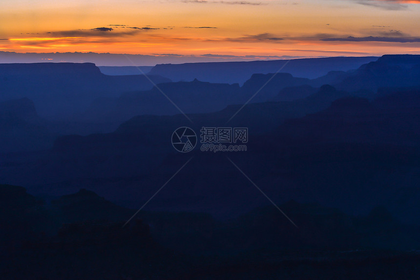 南缘美丽的风景日落时的大峡谷公园图片