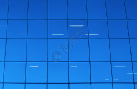 蓝色玻璃窗摩天大楼外墙背图片