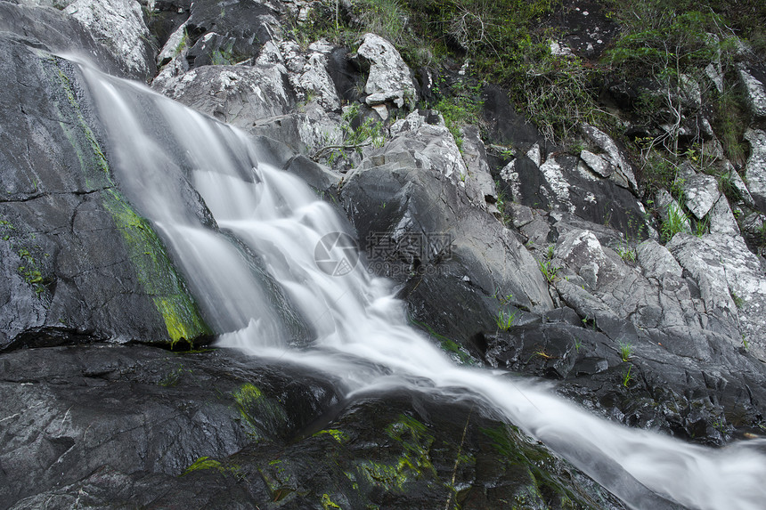 昆士兰州铃鼓山的雪松溪瀑布图片