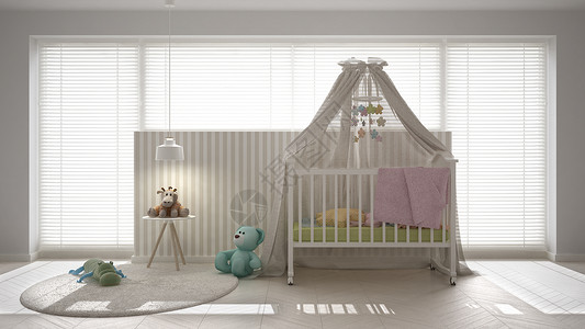 斯堪的纳维亚白人儿童卧室背景图片