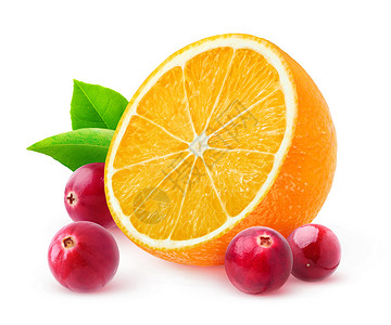 半橘子水果和红莓图片