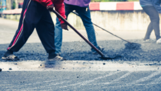 道路建设工业和团队合作中工人图片