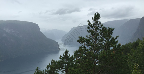 夏季挪威风景中的粗犷自然背景图片