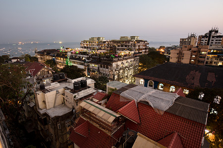 黄昏时的孟买天线图片