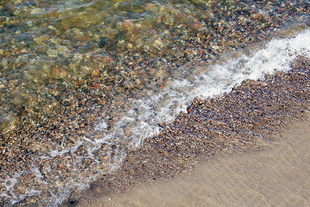 桑迪海滩上的软海洋浪潮背景图片