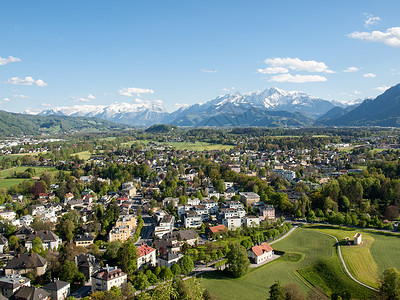 奥地利萨尔茨堡阿尔卑斯山Hohensalzburg堡垒Castle顶图片