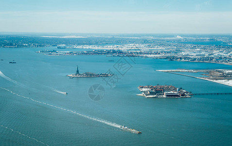 纽约曼哈顿的空中景象还有摩图片