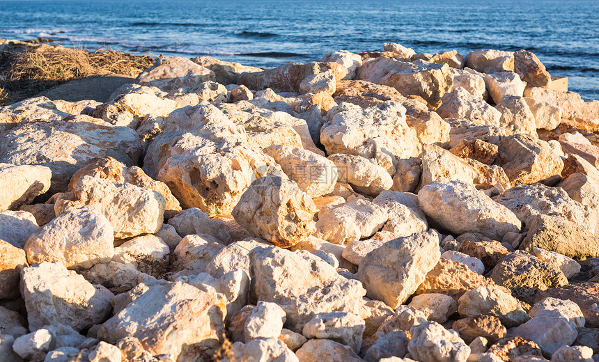 石质海岸背景自然图片