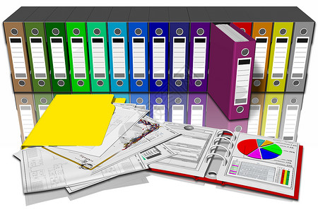 用于文档分类的不同颜色钱包文件夹序列数据库Dat图片