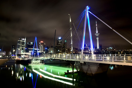 奥克兰新西兰城市景观夜景摄影图片