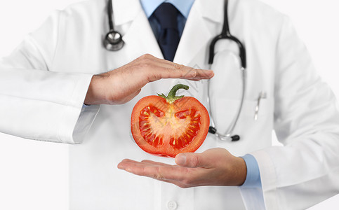 健康食品与天然营养医学饮食理念手图片