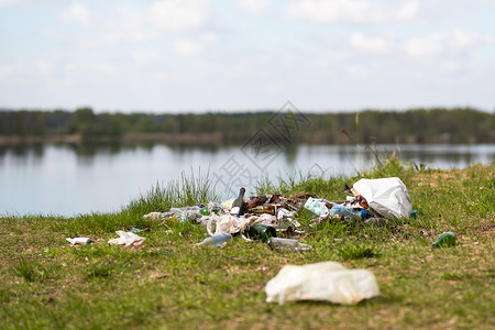 湖边垃圾场图片