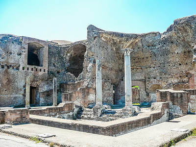 高动态范围HDR阿德里亚诺别墅的古罗马遗址图片